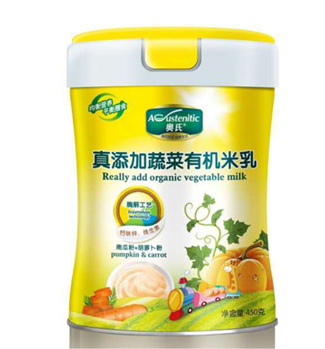450克真添加南瓜胡蘿卜有機(jī)米乳